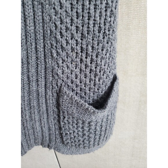 Banana Republic Open Knit Gray Long Wool/Alpaca Blend Cardigan Sweater Sz Small - Picture 2 of 8